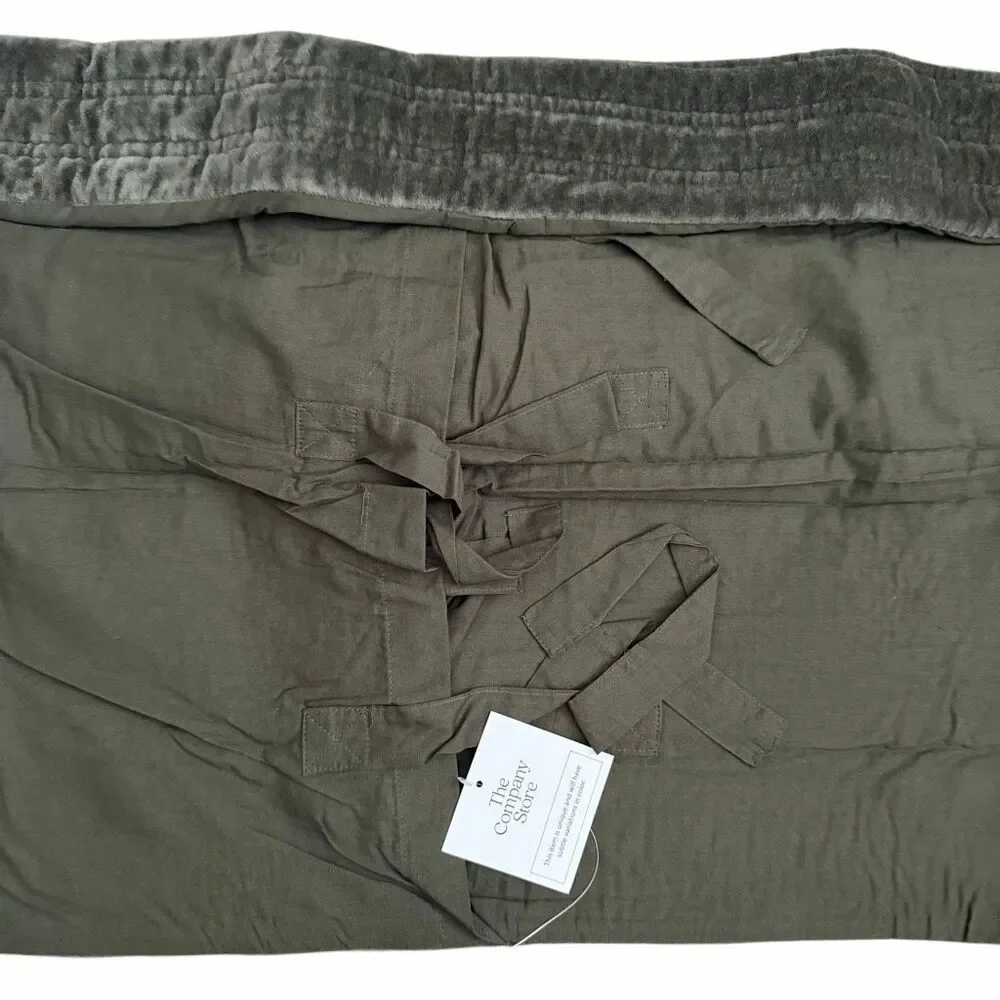 The Company Store Legends Luxury Line Stitch Quilted Sham NWT Olive Standard